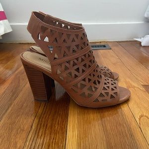 Brown leather heels